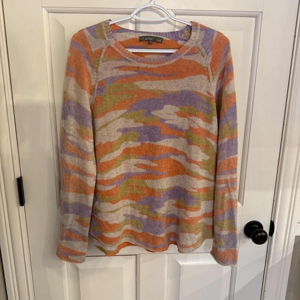 27 Miles Malibu Camo cashmere Sweater 31989